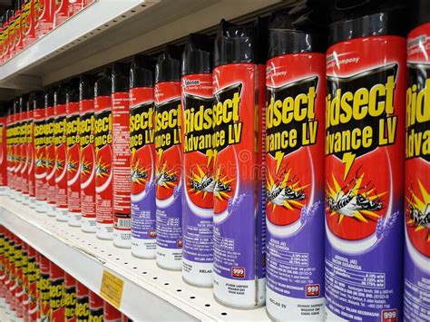 Various Brands Of Aerosol Type Insecticides In Commercial Cans