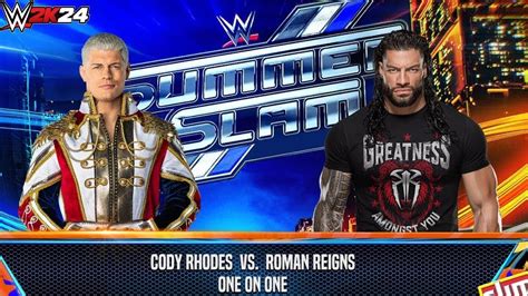 Wwe K Full Match Cody Rhodes Vs Roman Reigns Summerslam Hell In