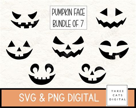 Pumpkin Face Svg Jack O Lantern Svg Halloween Svg Bundle Etsy Canada