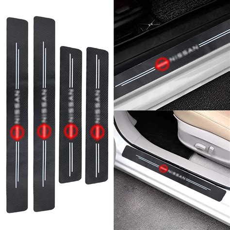 Zotimo Pcs For Car Door Sill Protector Reflective D Carbon Fiber