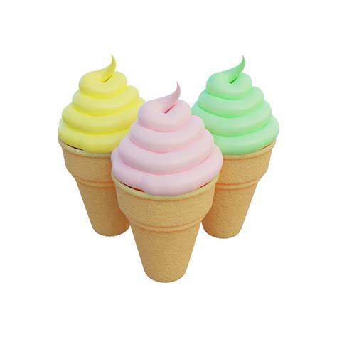 3d Food Icons Ice Cream Cone Pack 9350771 Png