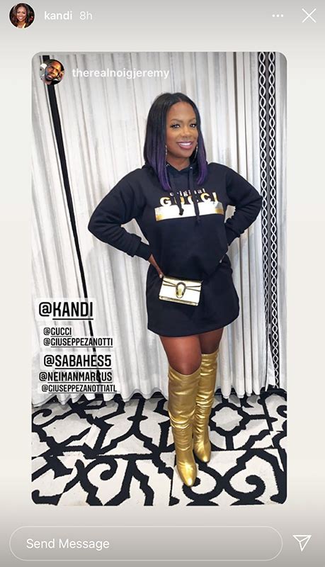 Kandi Burruss Wears Gucci Hoodie, Gold Thigh Boots: Fashion | Style ...