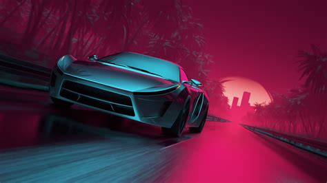 Road Neon Machine Graphics Art Electronic Synthpop Darkwave