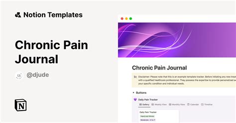 Chronic Pain Journal Template By Diana Notion Marketplace