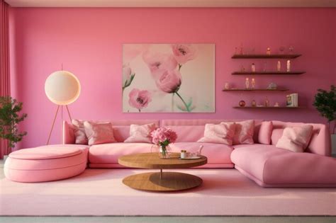 Premium AI Image | pink interior modern living