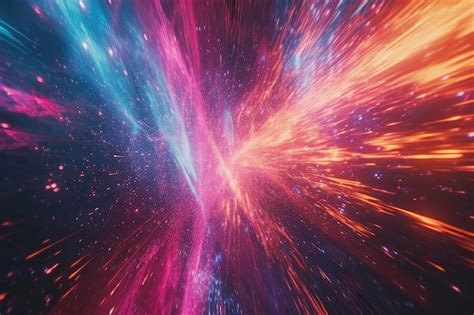 Premium Photo Light Speed Hyperspace Space Warp Background Colorful