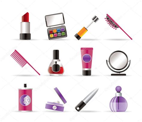 Icônes De Beauté De Cosmétiques Et De Maquillage — Image Vectorielle