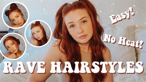 My Go To Rave Hairstyles Easy No Heat Festival Hair Tutorial