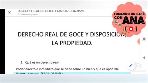 LA PROPIEDAD Derecho real de goce y disposición YouTube