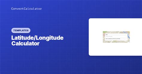 Latitude/Longitude Calculator - ConvertCalculator