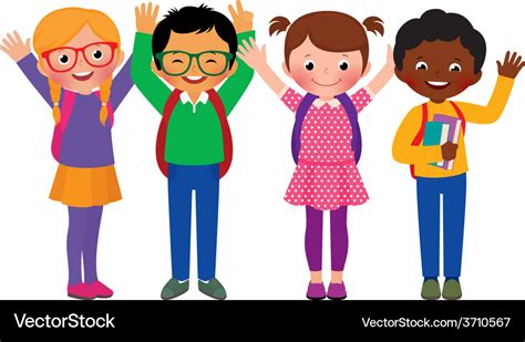 Group Of Children Students Royalty Free Vector Image