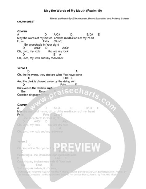 May The Words Chords Pdf Ellie Holcomb Praisecharts