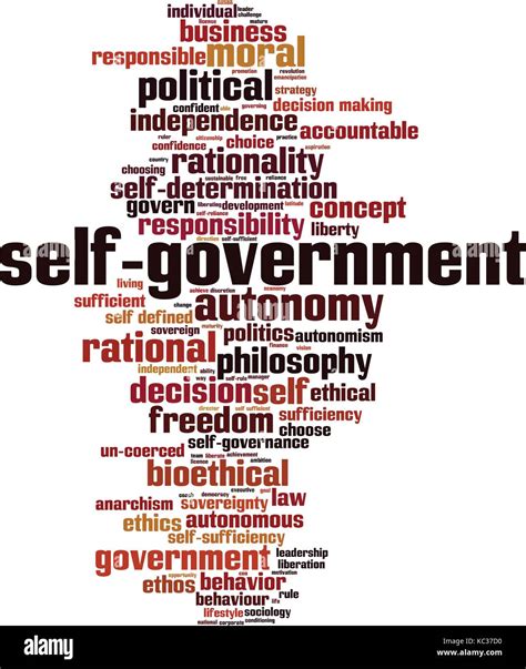 Self Government Word Cloud Concept Vector Illustration Stock Vector