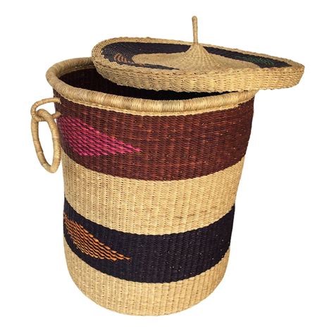 Woven Laundry Basket With Lid Bolga Large Laundry Basket African