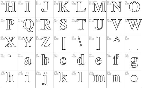 Times New Roman Outline Font