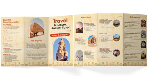 Travel Brochure Ancient Egypt Trifold Powerpoint Templates