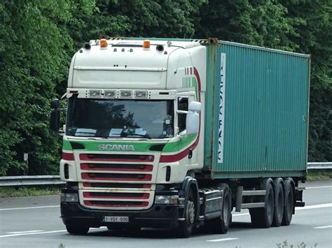 Scania R Series Topline From Unknown Belgium Transport In Movement