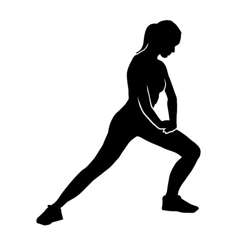 Silhouette Of A Woman Doing Exercise Stretching Or Aerobic Move