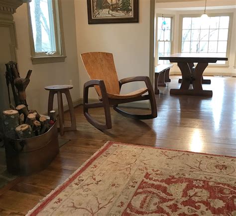 Hand Made Wild Maple And Figured Walnut Rocking Chair By Appalachian