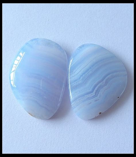 Pcs Natural Blue Lace Agate Gemstone Cabochons