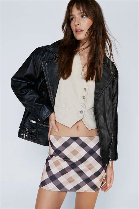 Plaid Mini Ponte Skirt Nasty Gal