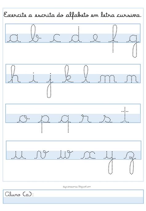Deysianesensei Atividades Para Baixar Alfabeto Cursivo Para Tracejar