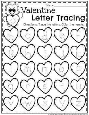 Valentine S Worksheets Tracing Letters Valentine Activities Letter