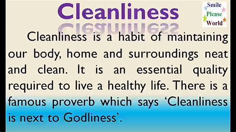 Essay On Cleanliness In English Few Lines On Cleanliness