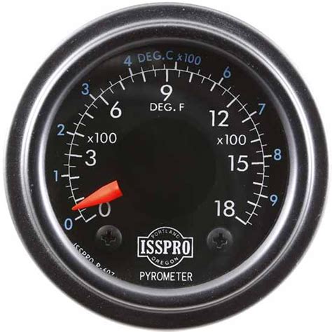 Isspro 2 Inch Pyrometer 1800 F W Black Bezel Universal 4 State Trucks