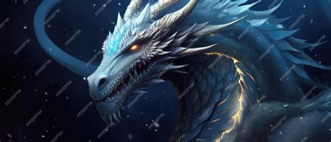 Premium AI Image | Magic blue dragon fantasy concept of dragon energy