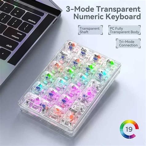 Key Bluetooth Nical Keyboard Bt Ghz Usb C Connection Colourful Lighting Full Key Hot