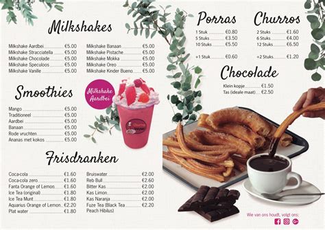 Menu Churros Valyser