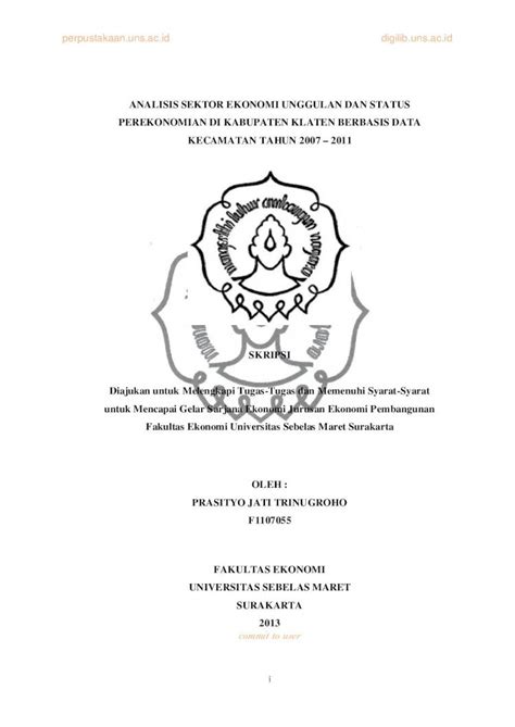 Pdf Analisis Sektor Ekonomi Unggulan Dan Eprints Uns Ac Id