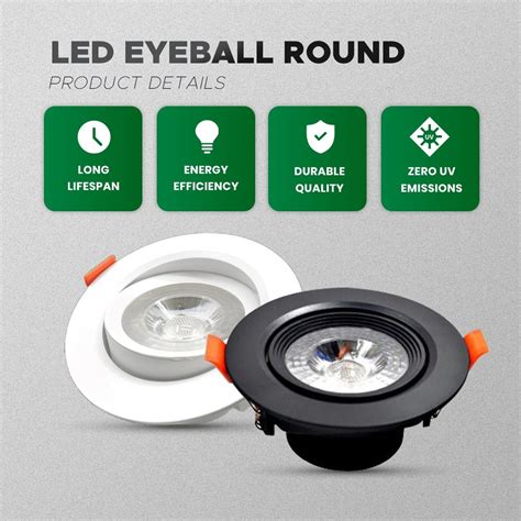 Led Eyeball W W Black White Led Recessed Spotlight V Color Led