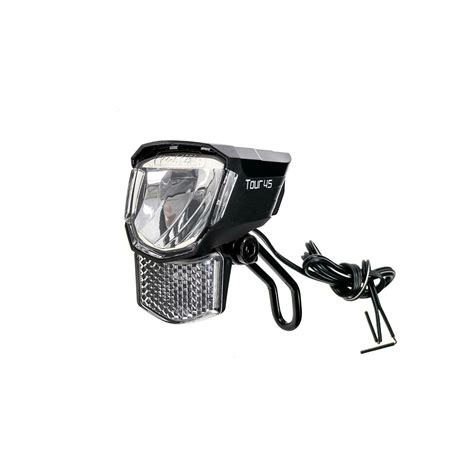 Fahrrad Front Lampe Tour 45 Lux Switch Schalter LED Nabendynamo Refle