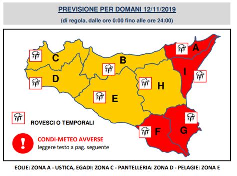 Meteo Sicilia Allerta Rossa Domani Allarme Della Protezione Civile