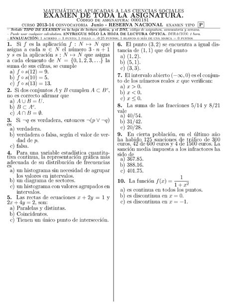 Ex Menes Matem Ticas Examen De Muestra Pr Ctica Junio