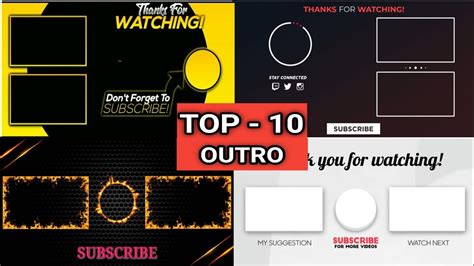 Top Best Outro Templates For Youtube Copyright Free Top