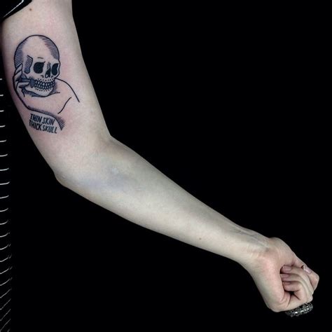 Thin Skin Thick Skull On Arm Best Tattoo Ideas Gallery