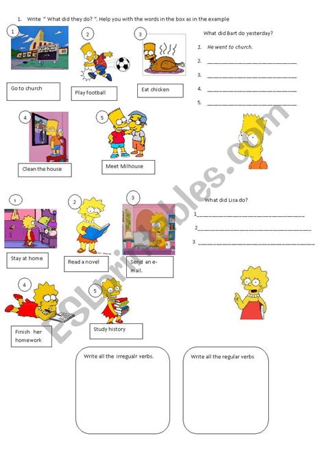 What Did They Do Yesterday ESL Worksheet By Jiyani