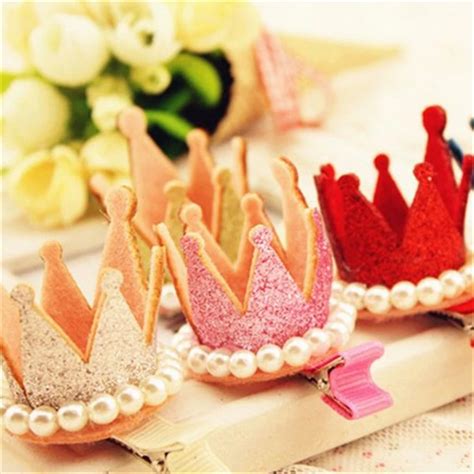 Cute Princess Crown Hair Clip Hairpins Hair Accessories Girls Pearls Tiaras Headwear Glitter