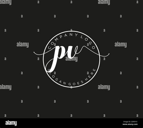 Pv Feminine Logo Beauty Monogram And Elegant Logo Design Handwriting Logo Of Initial Signature