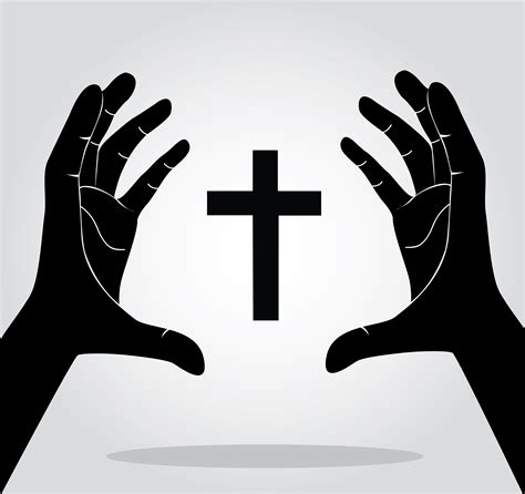 Praying Hands With Cross Svg