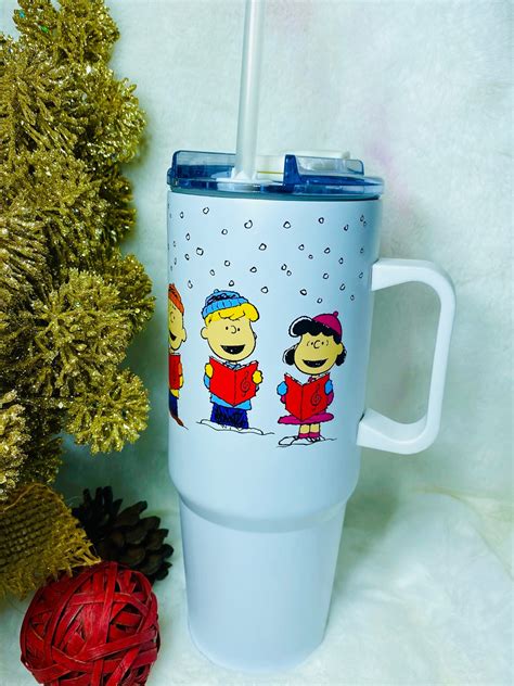 Holiday Snoopy Tumbler Snoopy Peanuts Xmas Style Tumbler Etsy