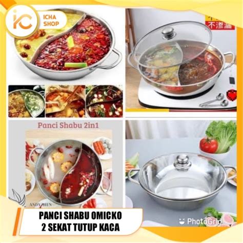 Jual Panci Shabu 2 Sekat Panci Shuki Shabu 2 Sekat Stainless Tutup