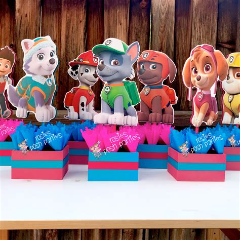 Paw Patrol Girl Birthday Theme Party Centerpiece Decoration Set Of 7