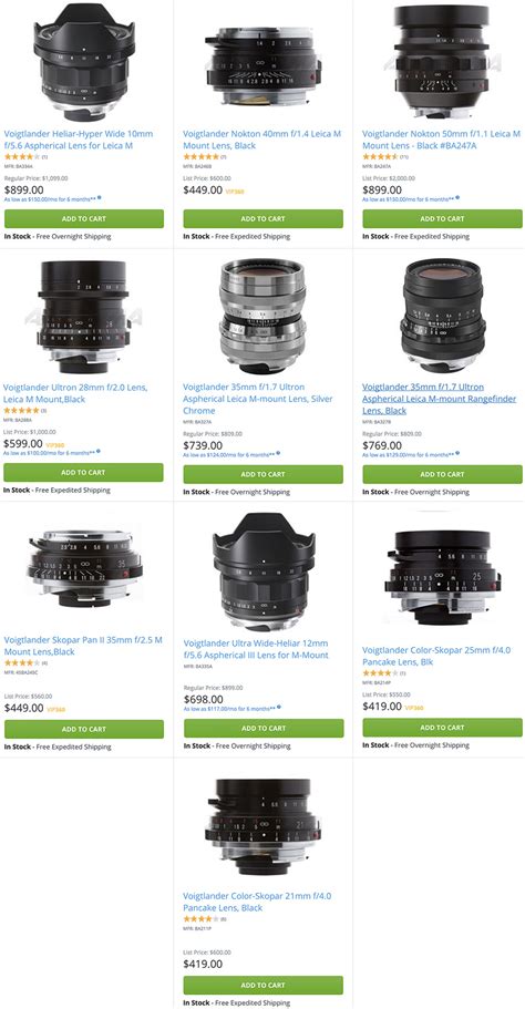 New price drops on ten Voigtlander lenses for Leica M-mount - Leica Rumors