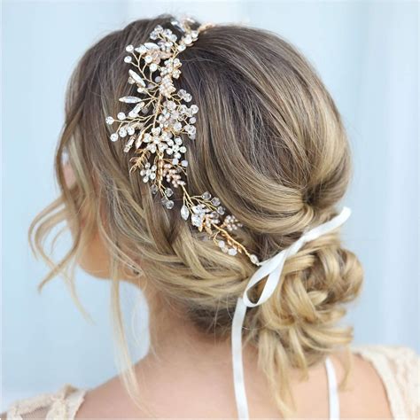 Sweetv Flower Wedding Headpieces For Bride Rhinestone