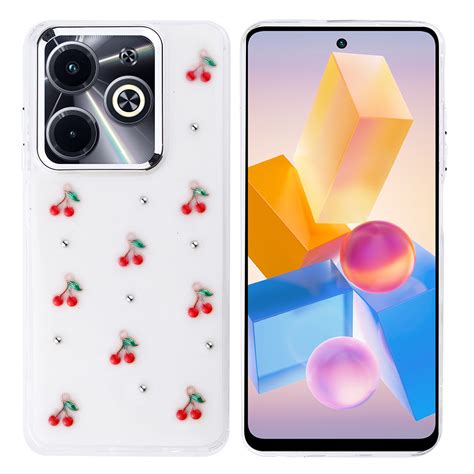 İnfinix Hot 40i Kılıf Airbag Tasarımlı Simli Şeffaf Zore Kutup Kapak Hot 40i Zore