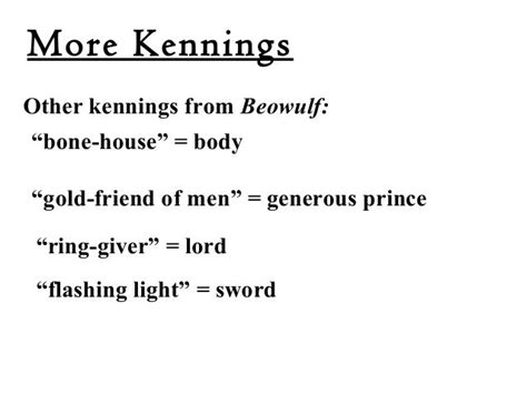 😂 Kennings in beowulf. List of Kennings. 2019-01-16